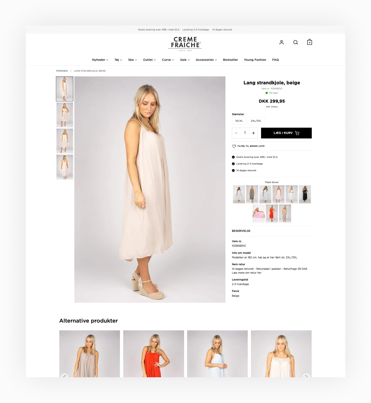E-commerce produkt skabelon
